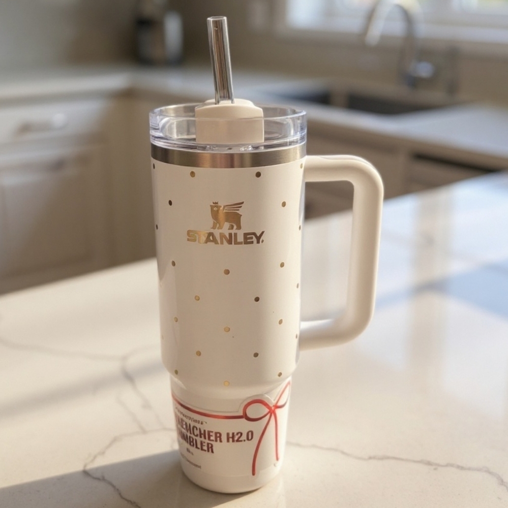 STANLEY Target Christmas Drop 30oz Tumbler--Frost Polka Dot NEW